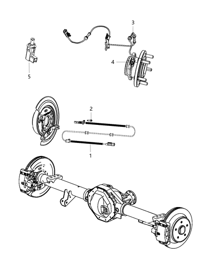 Sensor Wheel Speed Rear Diagram for 68231044AB