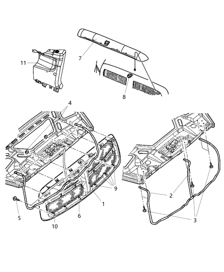 Grille Radiator Diagram for 5GR97ZBJAE