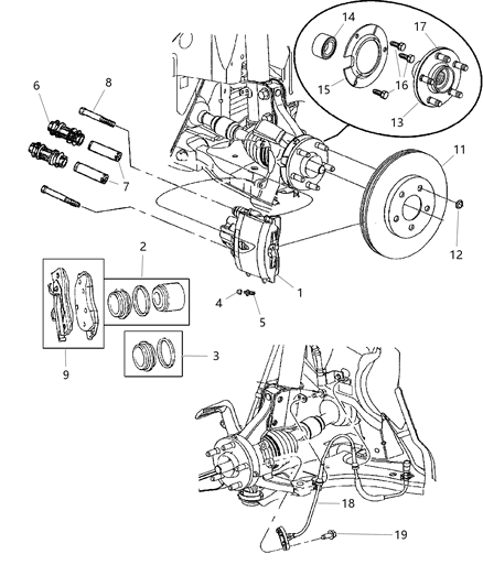 Sensor Anti-Lock Brakes Diagram for 5273332AC