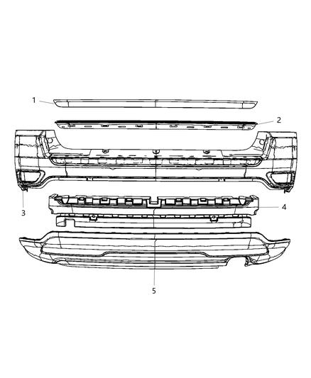 Step Pad Rear Fascia Diagram for 68109906AA