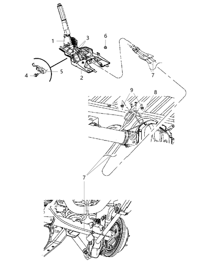 Guide Parking Brake Cable Diagram for 52126192AB
