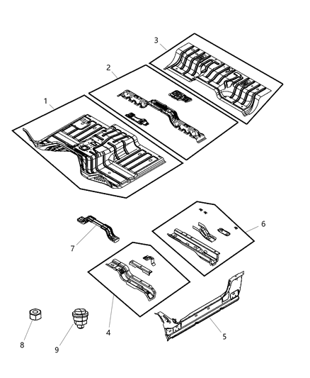 2010 Jeep Liberty Sill Bodyside Diagram for 55372504AA