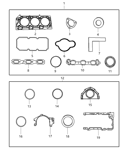 1985 Dodge Aries Gasket Cylinder Head Left Diagram for 4892181AA