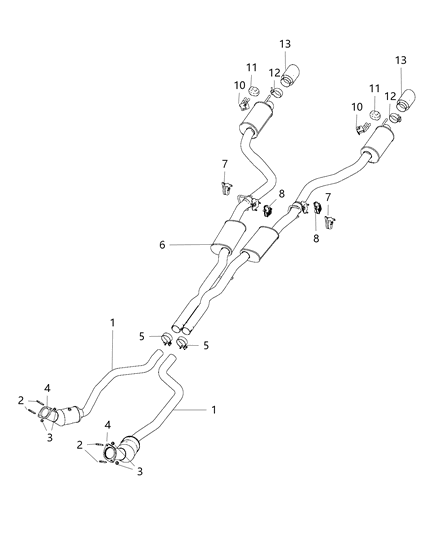 2008 Dodge Ram 2500 Muffler And Tailpipe Exhaust Diagram for 68420614AA