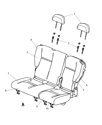 Cover Rear Seat Cushion 60 % Side Diagram for 1LS781KAAA