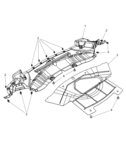 Belly Pan Front Diagram for 68085541AA