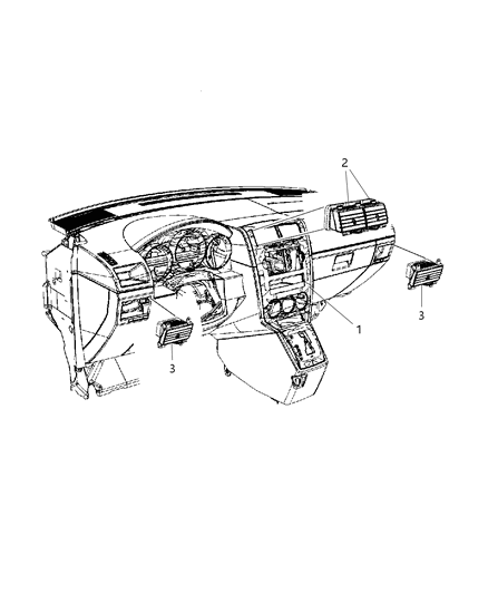 2007 Dodge Caliber Bezel Instrument Panel Center Diagram for YD501V6AB