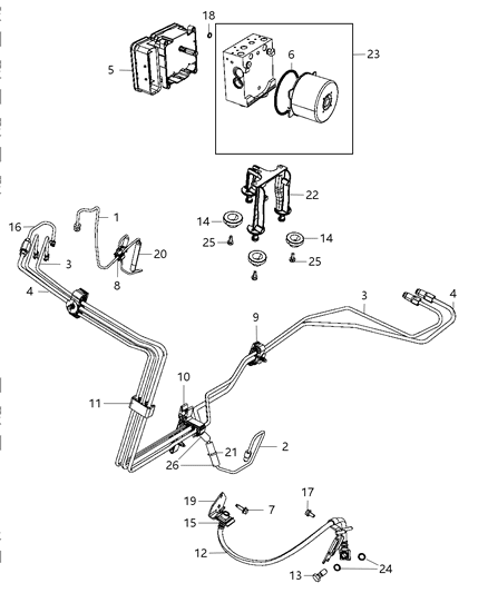 1992 Dodge B150 Tube Brake With Clips Diagram for 5181658AB