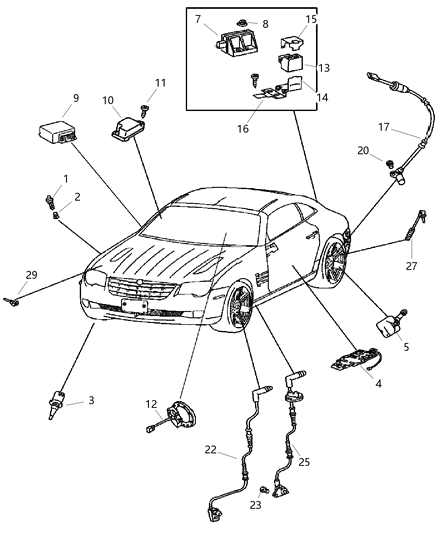 Module Air Bag Control Diagram for 5099301AA