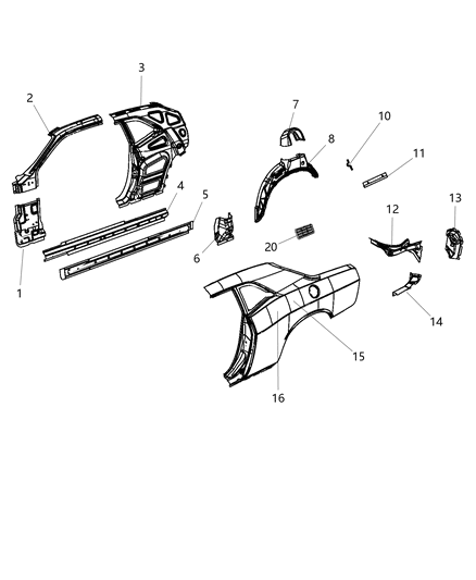Panel Taillamp Mounting Diagram for 5112886AB