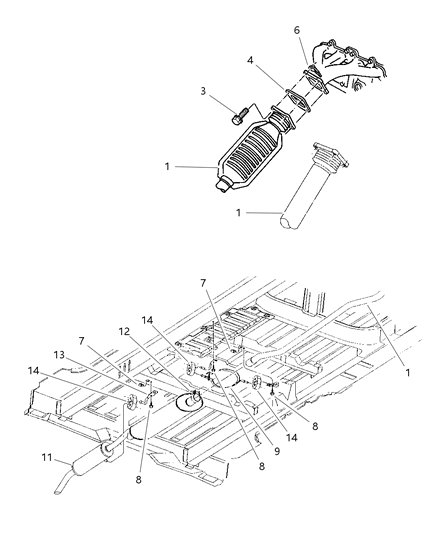 2023 Dodge Hornet Muffler And Resonator Exhaust Diagram for E0021272