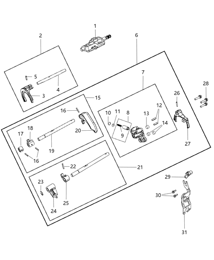 2010 Dodge Caliber Fork Assembly Fifth And Reverse Diagram for 5164355AB