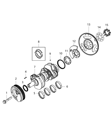 2018 Jeep Wrangler Counter Weight Crankshaft Diagram for 68147218AA