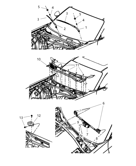 2010 Dodge Challenger Arm Front Wiper Diagram for 68044161AA