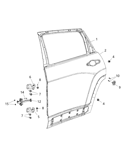 2016 Chrysler 300 Screw Hexagon Flange Head M10X1.5X38.20 Hinge To Door Diagram for 6511232AA
