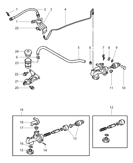 Pin Clutch Master Cylinder Diagram for MR244930