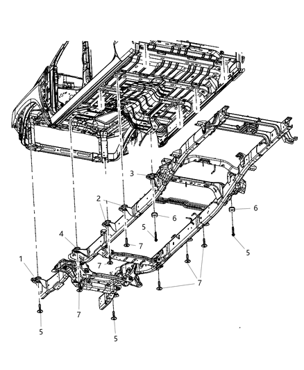 Cushion Body Hold Down Fesm Diagram for 68349235AC