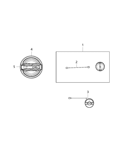 Cap Kit Fuel Tank Locking Diagram for 68357476AB