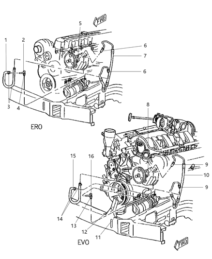 Hose Power Steering Pressure Diagram for 52088452AB