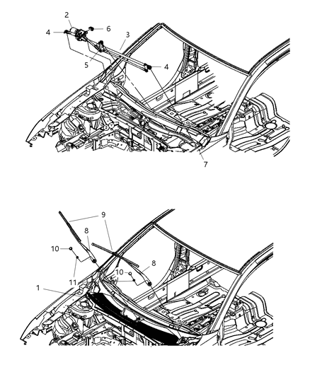 Arm Front Wiper Diagram for 68101154AA