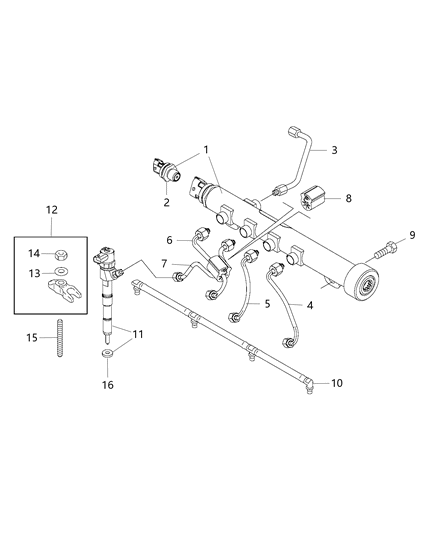 Injector Fuel Diagram for 68093392AB