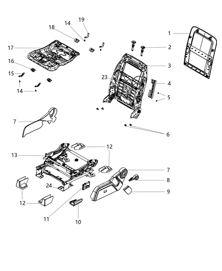 Handle Seat Recliner Diagram for 1RW10DX9AA