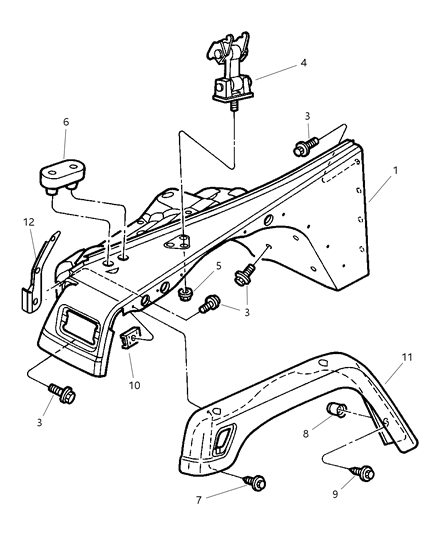 Panel Fender Diagram for 5003951AC