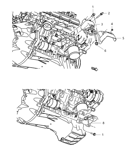 1992 Dodge B150 Engine Mount Right Diagram for 68062142AC