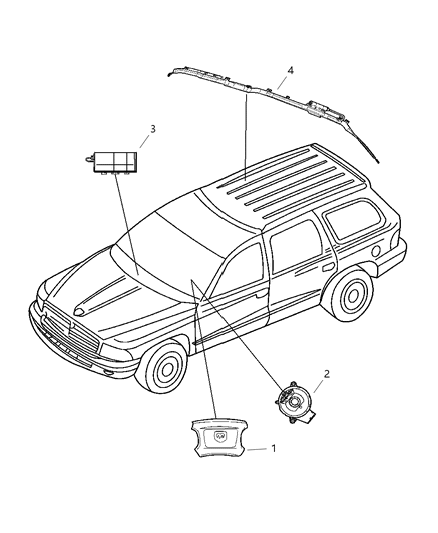 Air Bag Side Curtain Diagram for 52029345AD