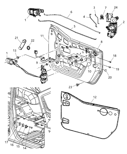 Presenter Latch Front Door Diagram for 68018091AA