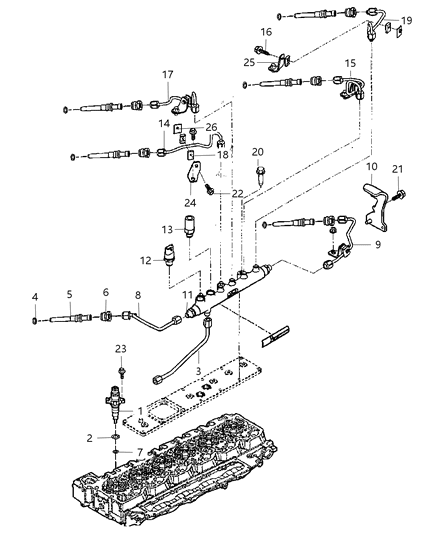 Shield Fuel Line Diagram for 5102030AA