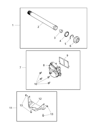 2009 Jeep Commander Actuator Axle Locker Diagram for 68463608AA