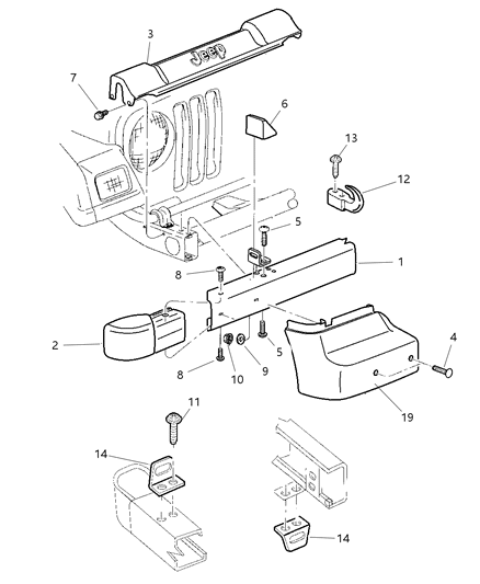 Extension Bumper Diagram for 55155757AA