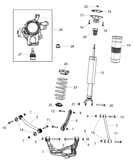 2015 Jeep Wrangler Bumper Jounce Diagram for 68029591AB