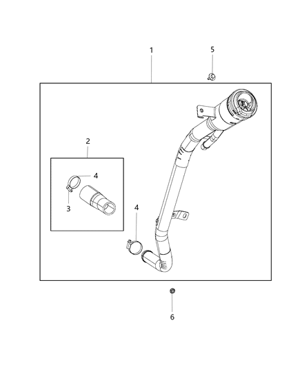2008 Jeep Commander Tube Fuel Filler Diagram for 57009154AE
