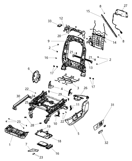 Adjuster Seat Diagram for 68157565AA