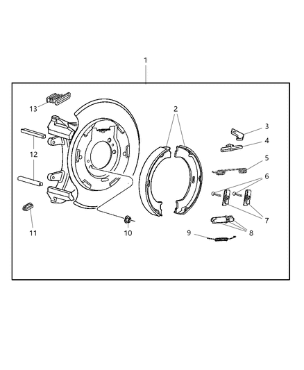 Adjuster Parking Brake Diagram for 5093391AA