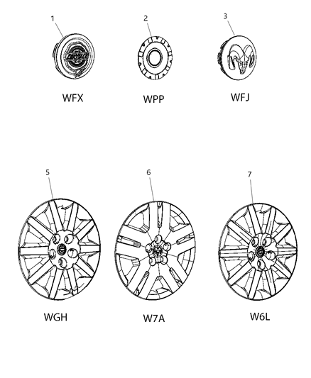 Cover Wheel Diagram for 5105668AB