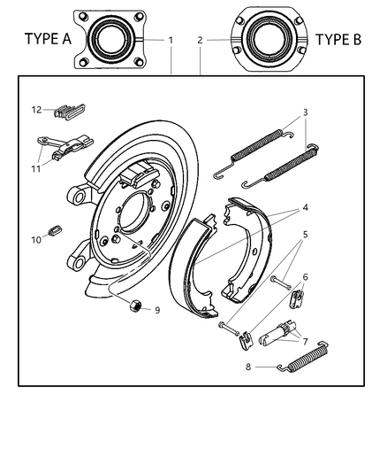 2000 Chrysler Concorde Adapter Assembly Parking Brake Item 8 & 10 Not Serviced Diagram for 52113468AE