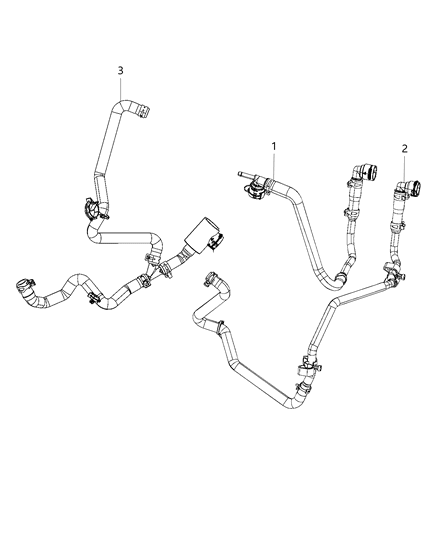 1994 Dodge Shadow Hose And Tube Heater Return Diagram for 68280783AD