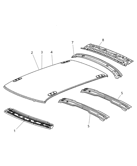 Header Rear Window Opening Diagram for 4780981AC