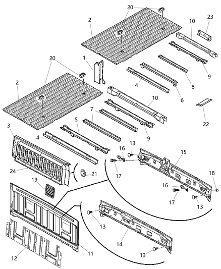 Panel Cab Back Thin Sheet Metal Cover Diagram for 55277210AA