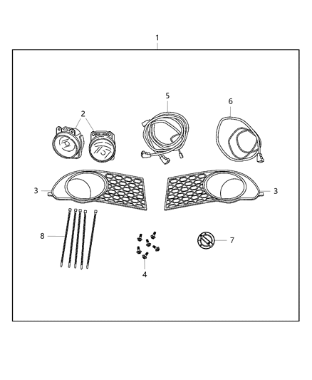 Light Kit Fog - Complete Diagram for 82212789AB
