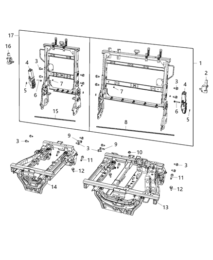 Motor Recliner Includes Hall Effect Sensor Diagram for 68323561AA
