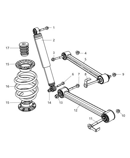 Spring Rear Coil Diagram for 52125895AA