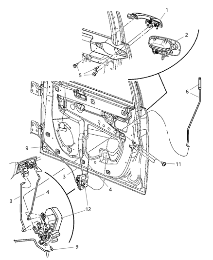 Handle Exterior Door Diagram for YS88DA4AD