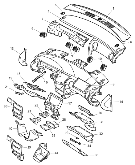1993 Chrysler Town & Country Handle Parking Brake Diagram for QN42HD5