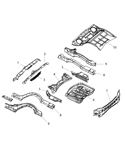 Panel Deck Opening Lower Diagram for 68037704AG