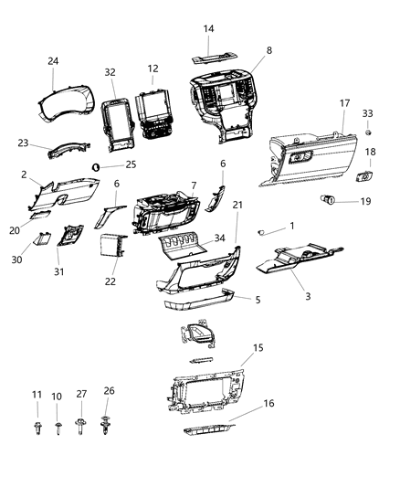 1993 Dodge Spirit Screw Ip Retainer To Upper Cowl Diagram for 6509940AA