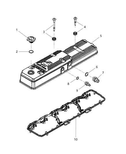 Isolator Valve Cover Diagram for 5179090AA